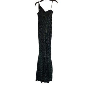 Winsor Green Sequin Long dress Mermaid Style Womens size small